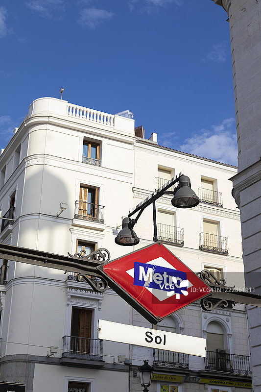 西班牙马德里太阳门地铁站标志图片素材