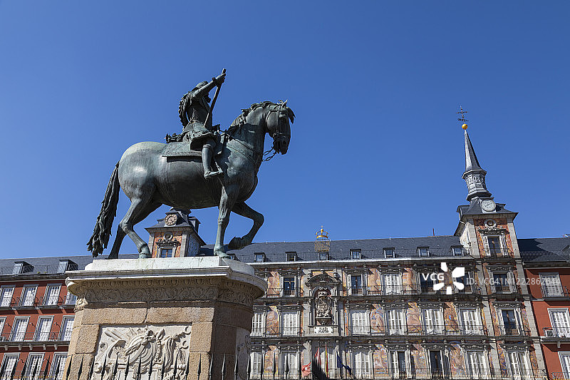 马德里主广场的面包店建筑图片素材