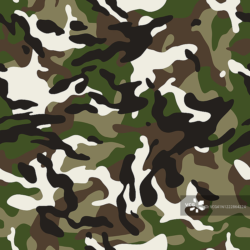 迷彩森林无缝矢量图案图片素材