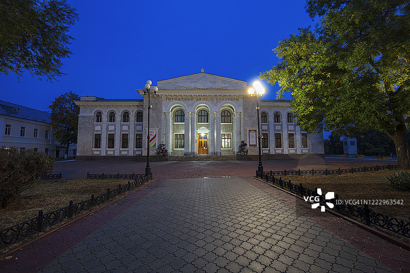 摩尔多瓦德涅斯特河沿岸提拉斯波尔市文化之家外墙图片素材