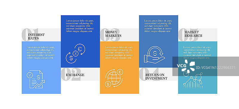 经济和金融概念信息图模板，元素和图标。简单的矢量信息图设计图片素材