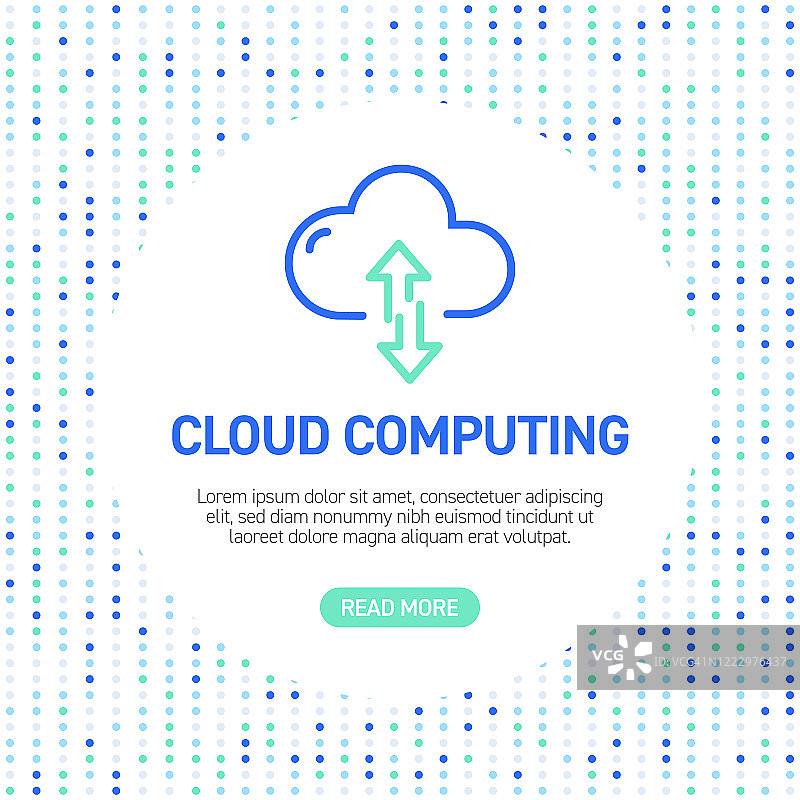 云计算线性图标，带图案的简单轮廓图标图片素材