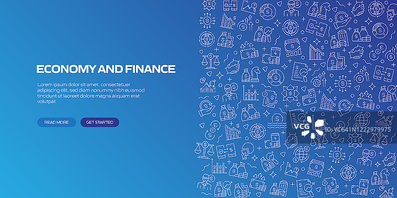 经济金融概念图案矢量插图图片素材