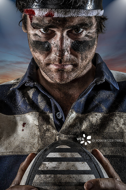 橄榄球运动员肖像图片素材