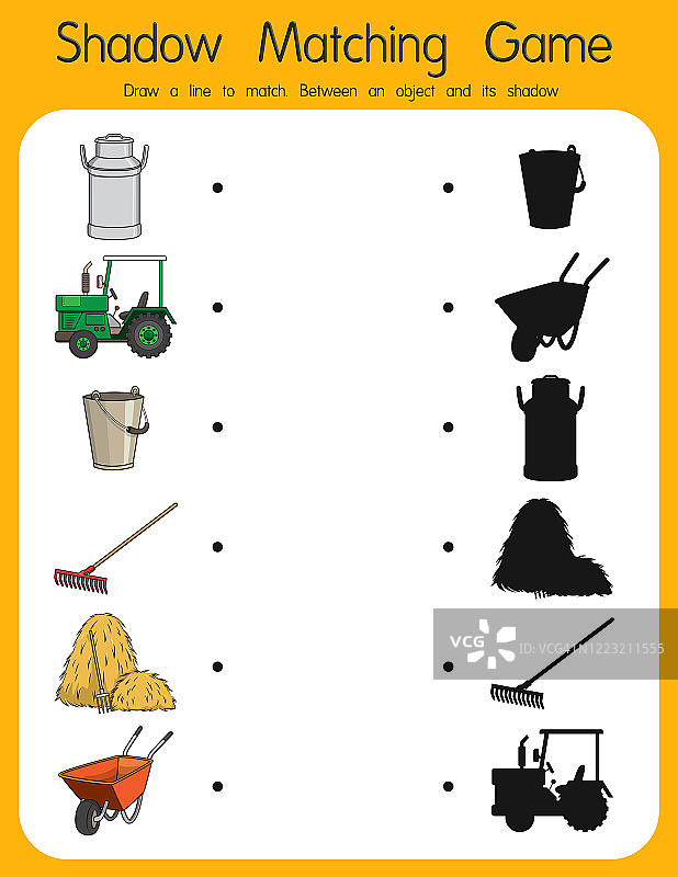 家畜教学图片：儿童黑白配对练习素材图片素材