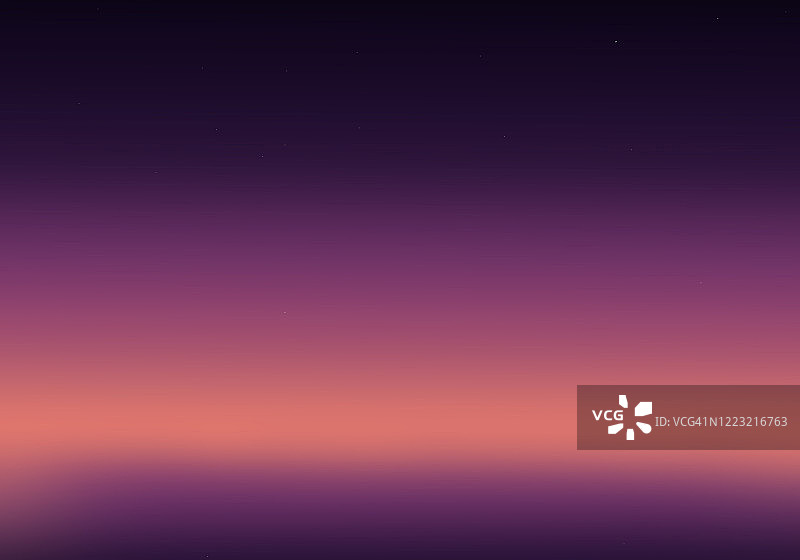 有星星和倒影的美丽渐变黄昏天空图片素材