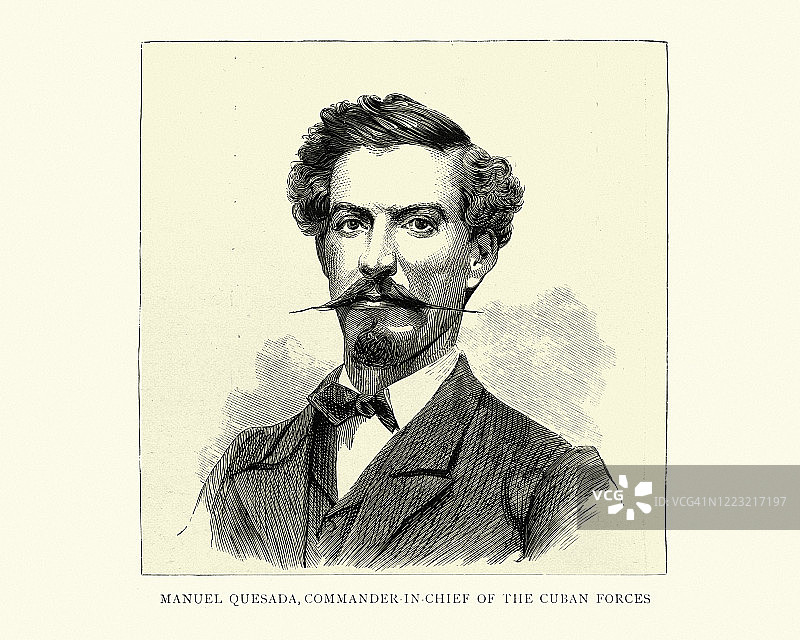 曼努埃尔·德·克萨达，19世纪70年代的古巴将军图片素材