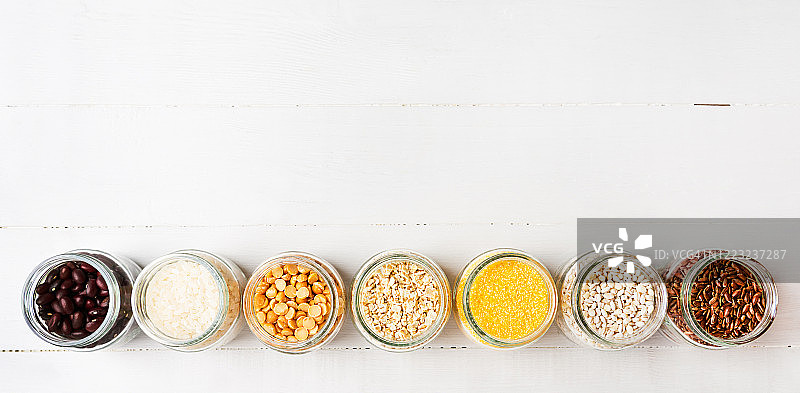 多种谷物banner（不同颜色大米纹理特写）图片素材