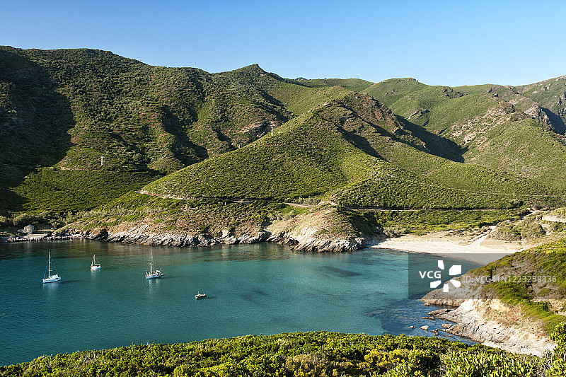法国科西嘉岛的阿利索海湾景观图片素材