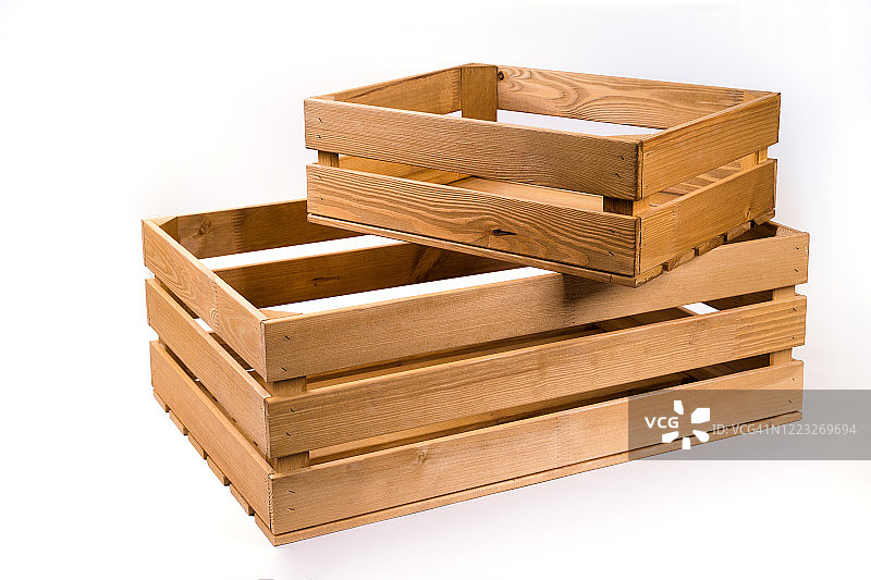 用于存放的松木板制成的两个木箱图片素材