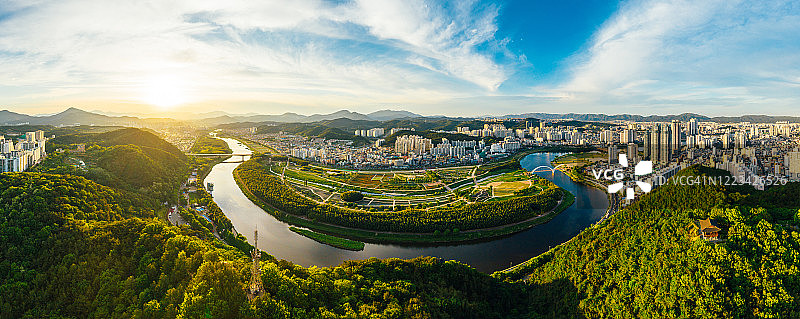 春季太和江航拍图片素材