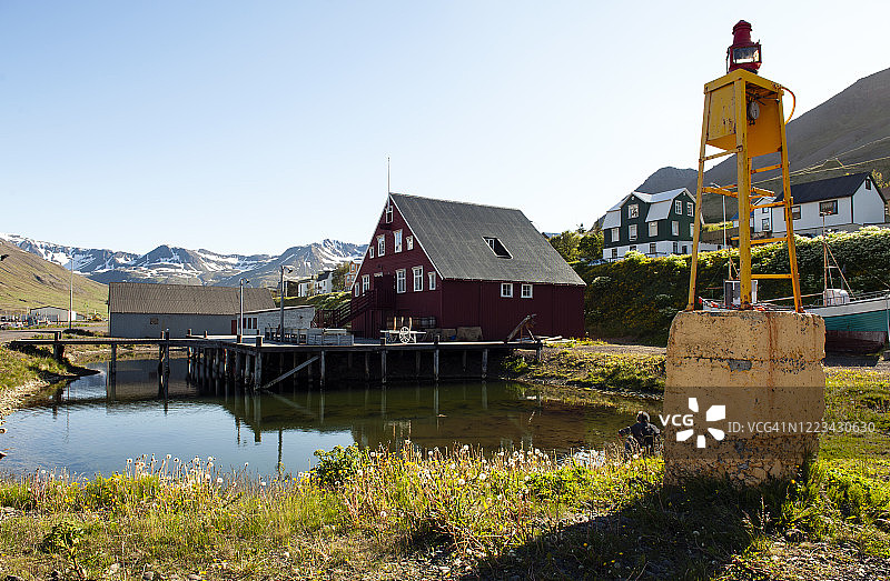 冰岛东北区锡格吕菲厄泽灯塔图片素材