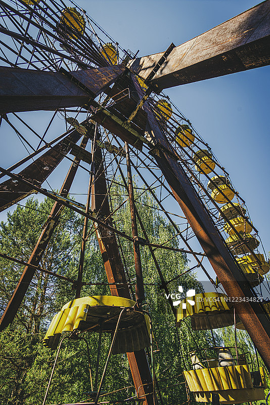 普里皮亚季市被遗弃的游乐园图片素材
