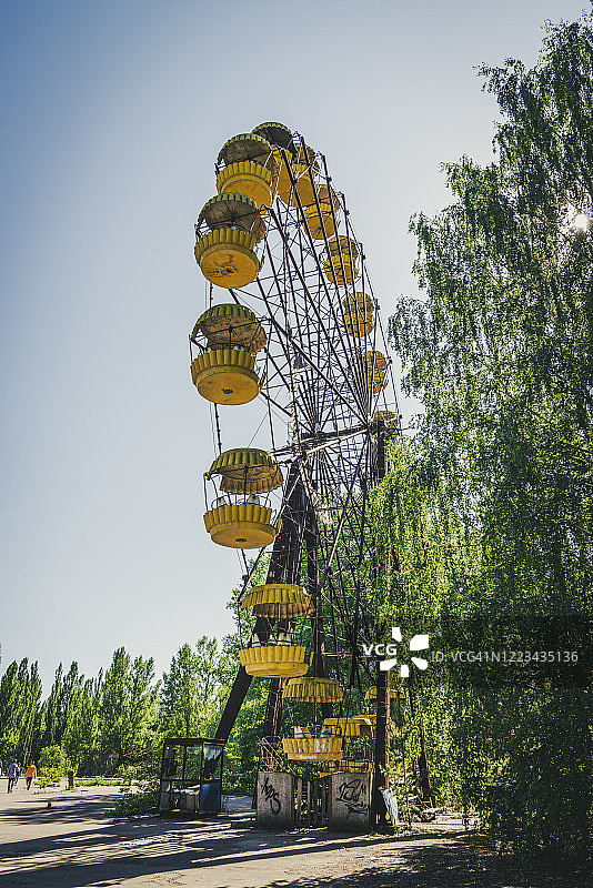 普里皮亚季市被遗弃的游乐园图片素材