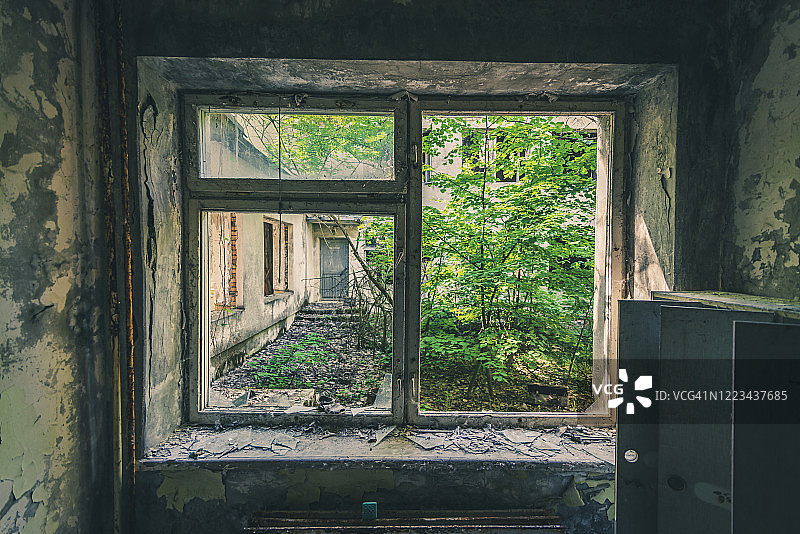 普里皮亚季废弃的幼儿园图片素材