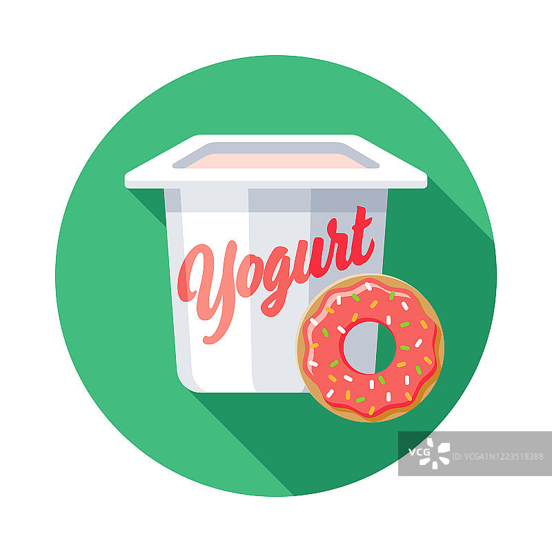 酸奶味甜甜圈图标图片素材