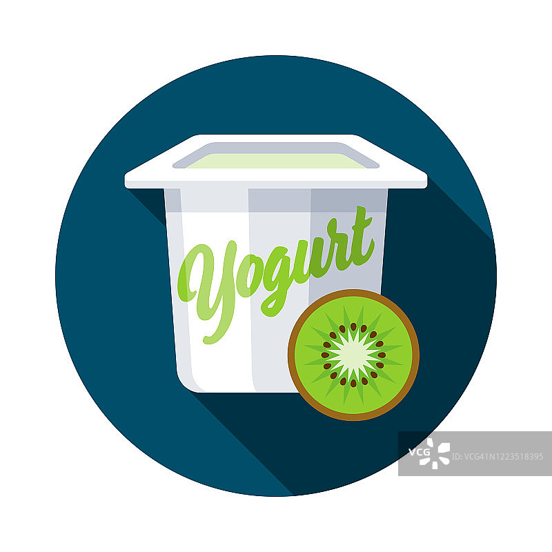 猕猴桃酸奶口味图标图片素材