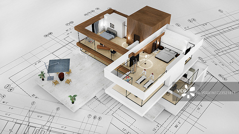 现代精美住宅3D设计图片素材