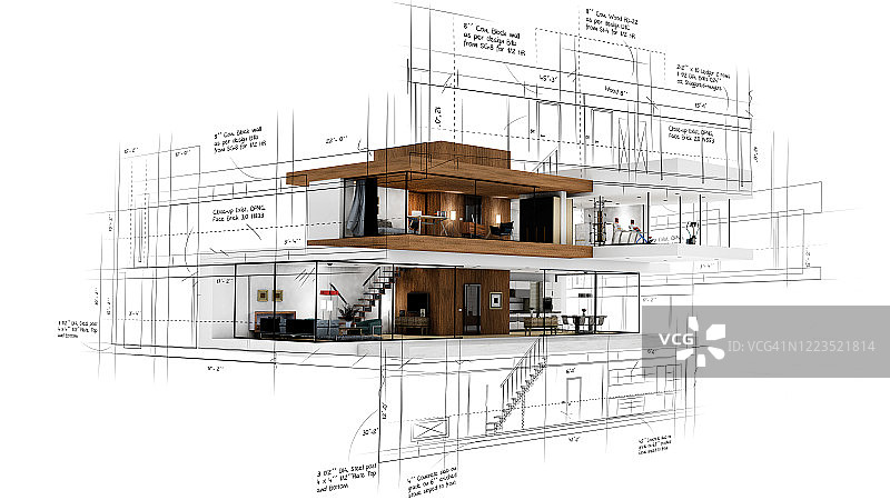 现代住宅项目效果图图片素材
