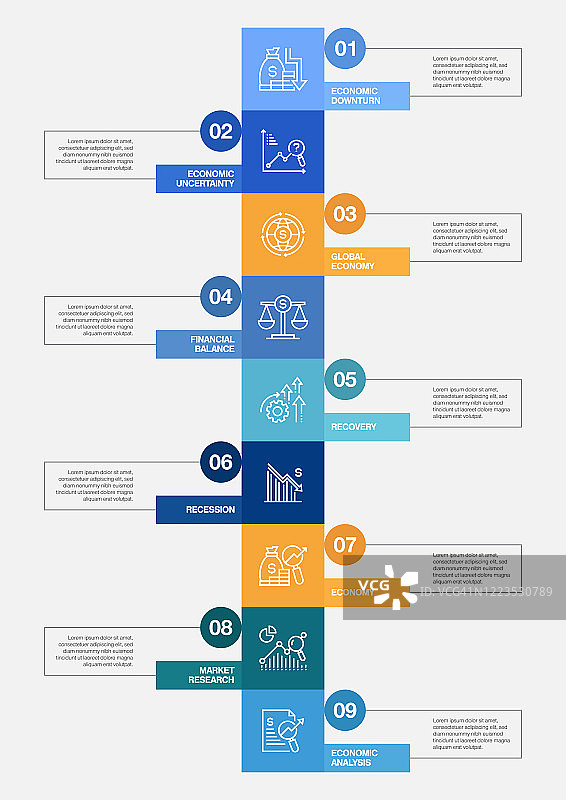 经济和金融概念信息图模板，元素和图标。简单的矢量信息图设计图片素材