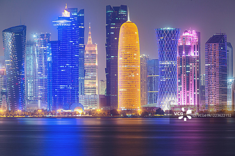 卡塔尔天际线图片素材