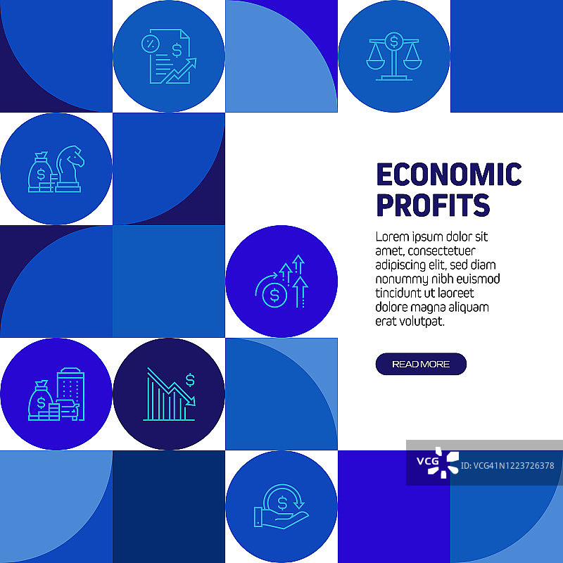 带图标的经济与金融概念横幅设计图片素材