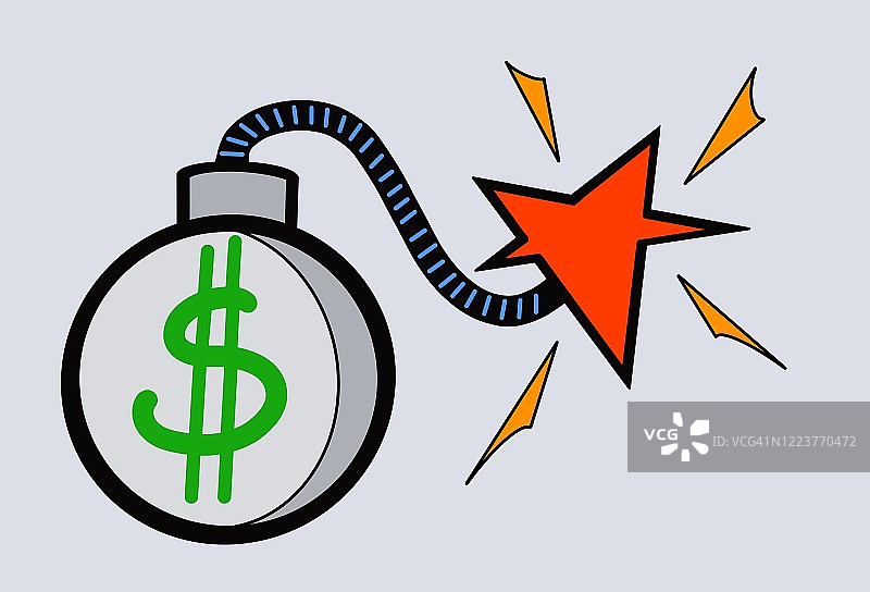 带有美元符号的卡通炸弹图片素材