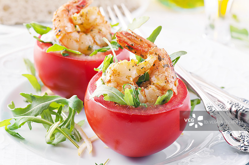 鲜虾酿番茄图片素材