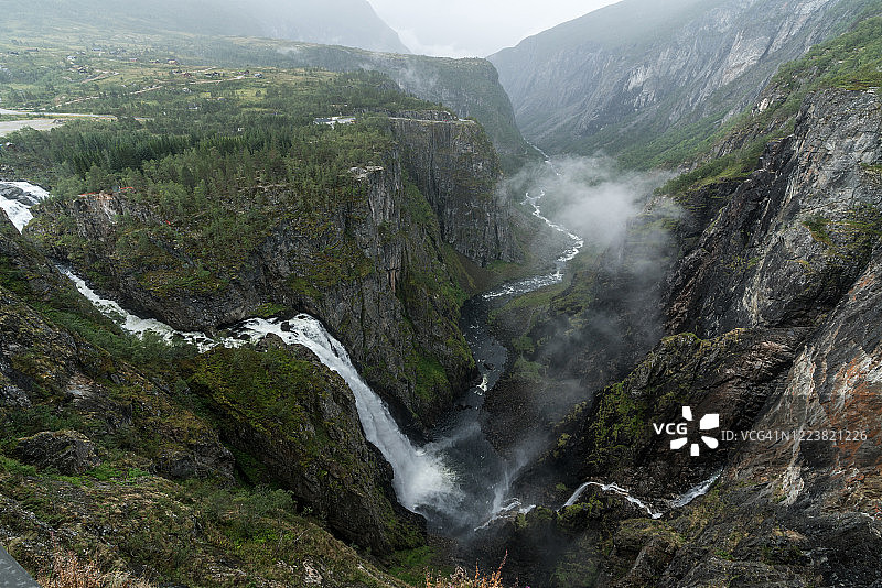 挪威艾德峡湾，沃林斯瀑布的风景图片素材