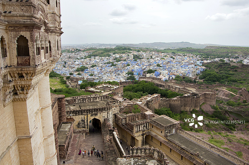 印度拉贾斯坦邦焦特布尔蓝色之城和梅兰加尔堡图片素材