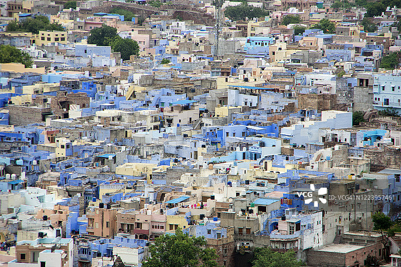 印度拉贾斯坦邦蓝色焦特布尔市图片素材
