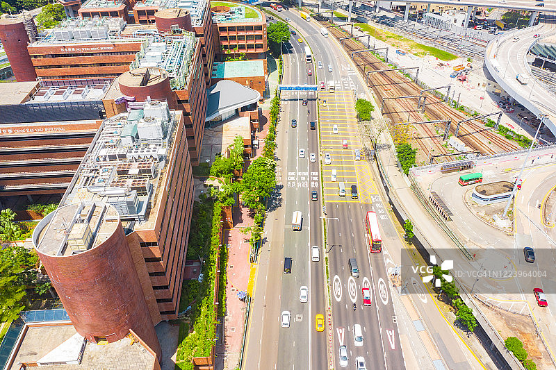 无人机航拍香港理工大学图片素材