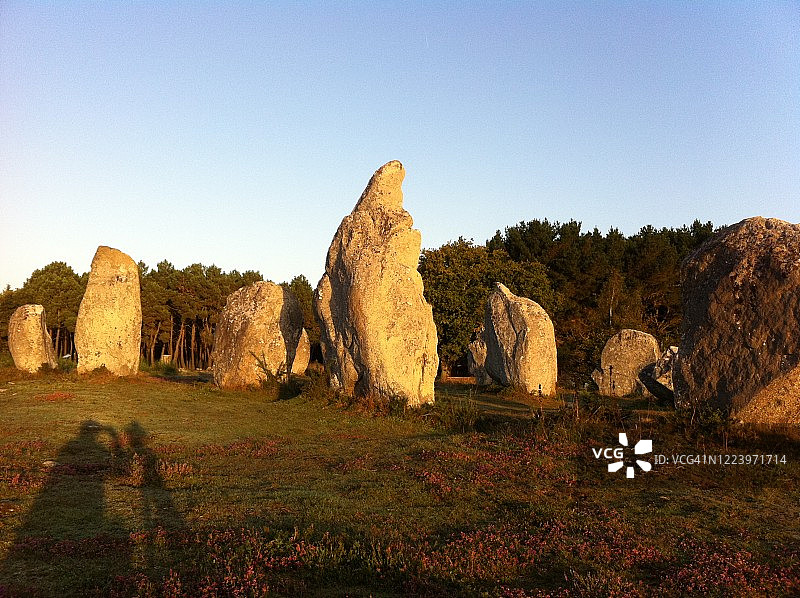 克尔马里奥巨石阵日落图片素材