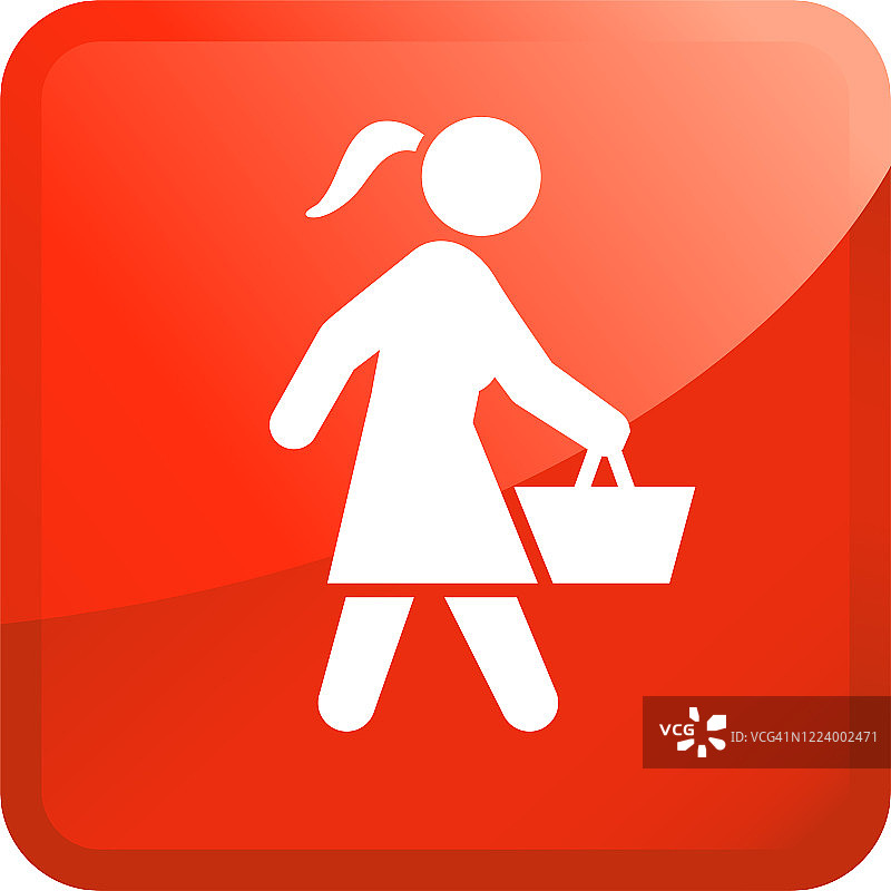 拿着购物篮的女人图标图片素材