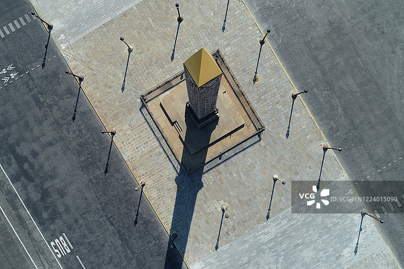 法国巴黎协和广场无人机航拍图片素材