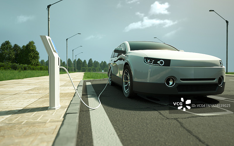 电动汽车充电图片素材