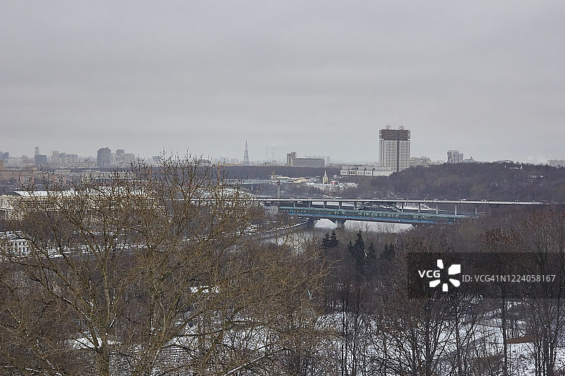 莫斯科冬季黄昏城市景观图片素材