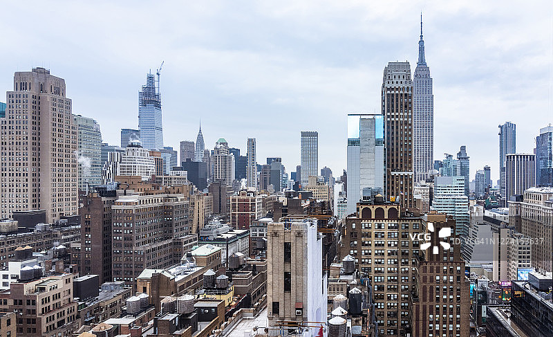 纽约曼哈顿中城天际线景观图片素材