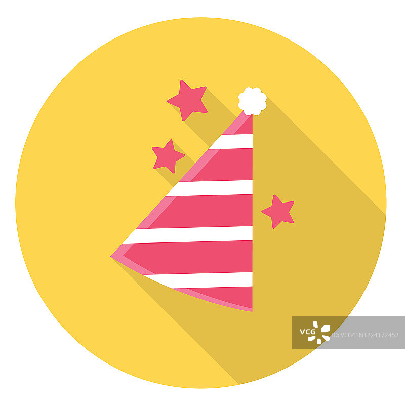 带长边阴影的派对帽图标图片素材