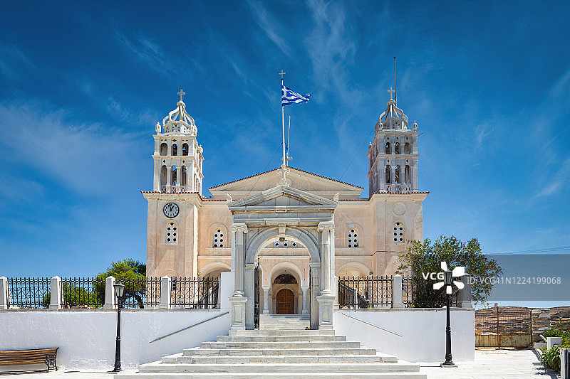 希腊帕罗斯岛莱夫克斯阿吉亚·特里亚达修道院图片素材