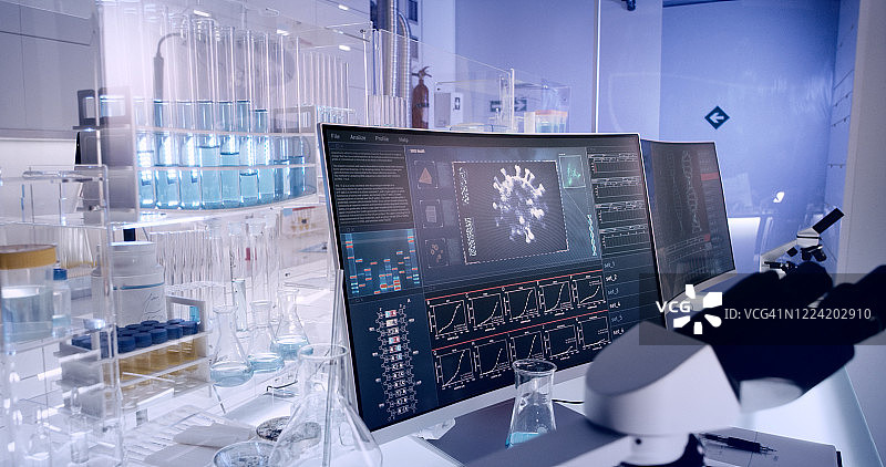 未来实验室设备——新冠病毒检测图片素材