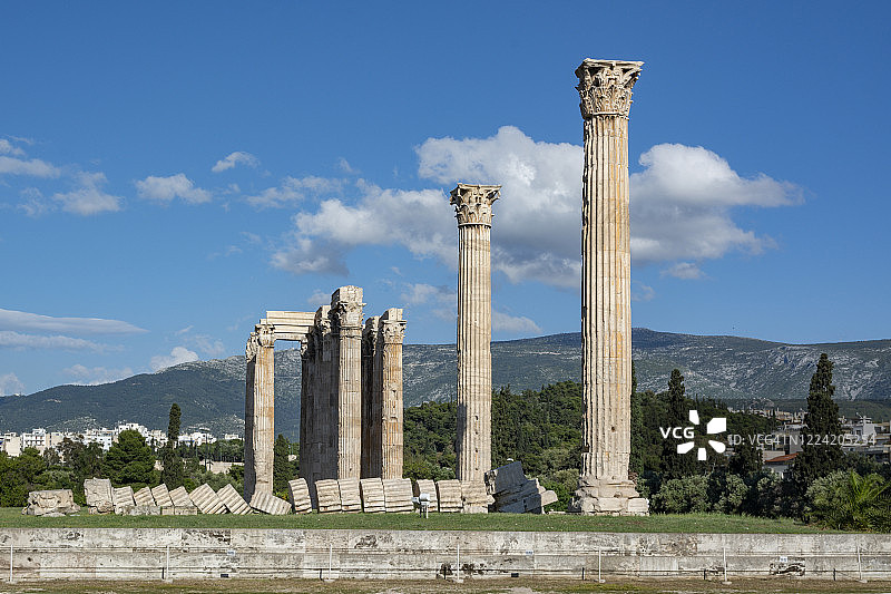 希腊雅典的奥林匹亚宙斯神庙图片素材