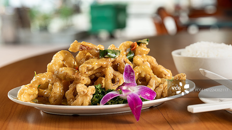 油炸鱿鱼图片素材