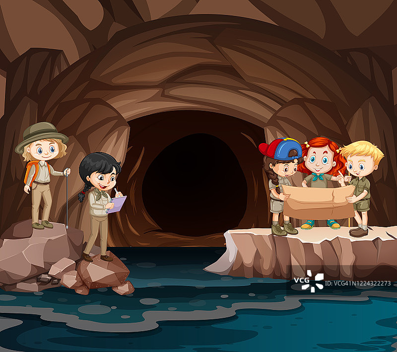 童子军洞穴探险图片素材