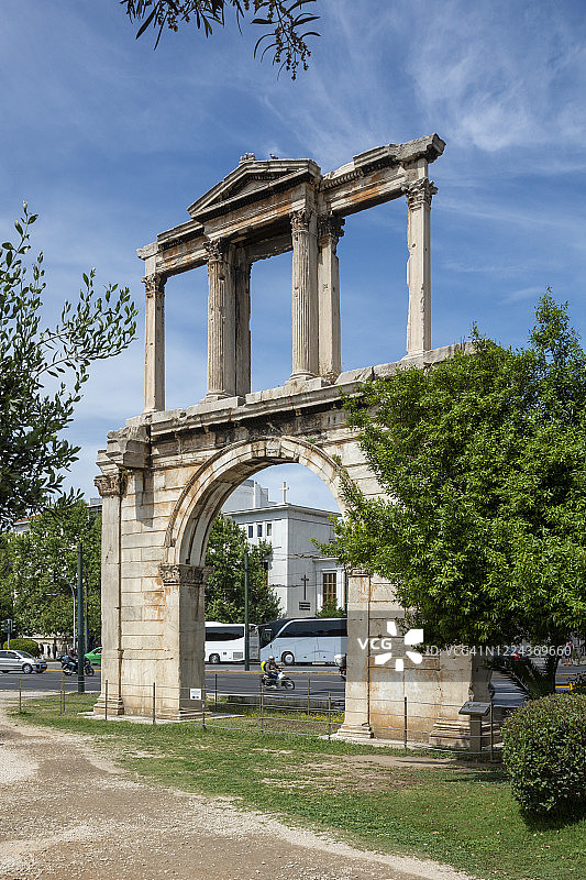 希腊雅典的哈德良拱门图片素材