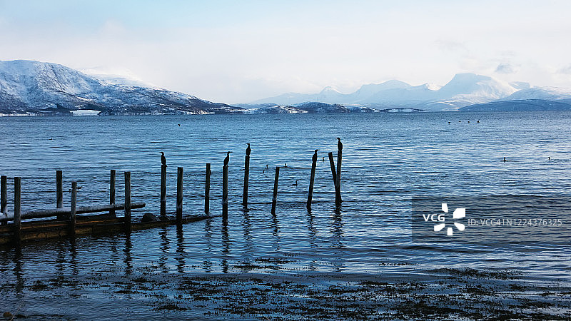 挪威峡湾栈桥图片素材