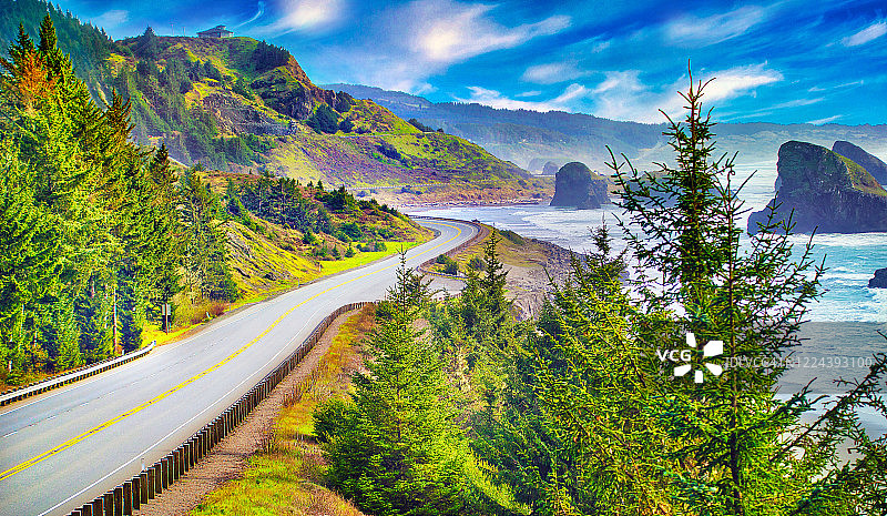 俄勒冈州海岸公路图片素材