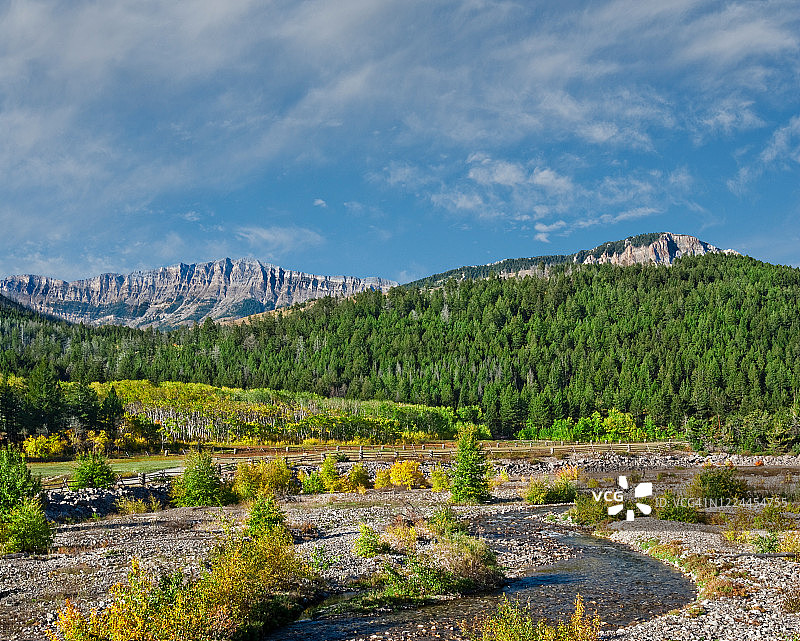 秋季的南福克提顿河图片素材