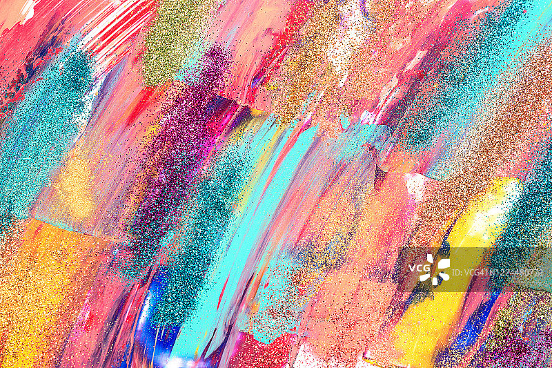 彩色油漆笔触图片素材