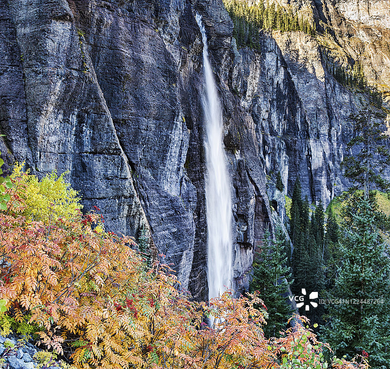 科罗拉多州新娘面纱瀑布图片素材